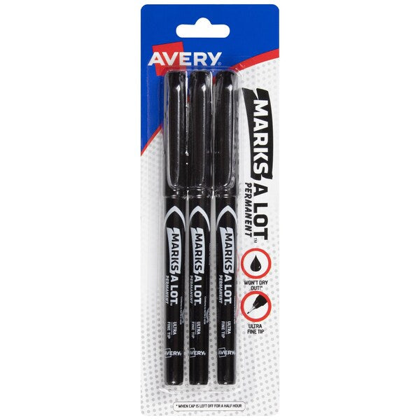 Marks A Lot Permanent Markers, Pen-, PK3