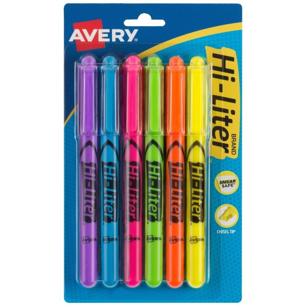 Hi-Liter Pen-Style Highlighters, Sm, PK6