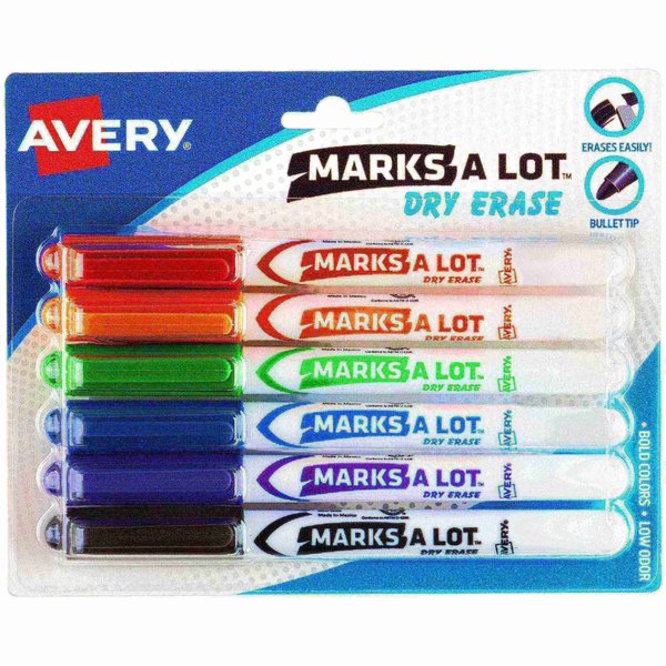 Marks A Lot Pen-Style Dry Erase Mar, PK6