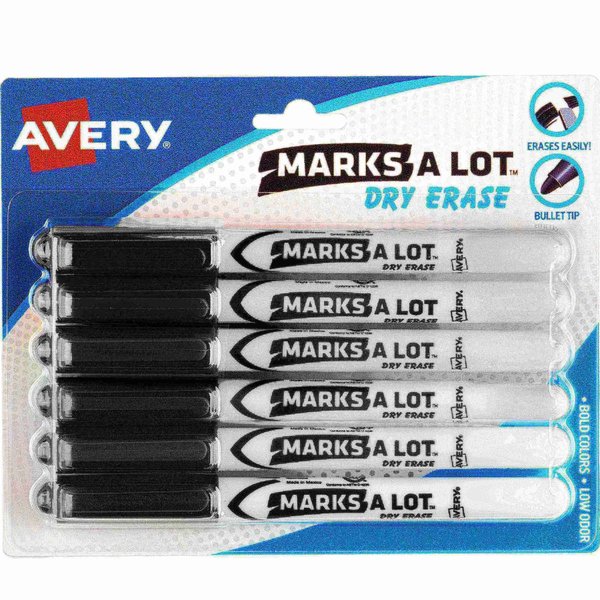 Marks A Lot Pen-Style Dry Erase Mar, PK6