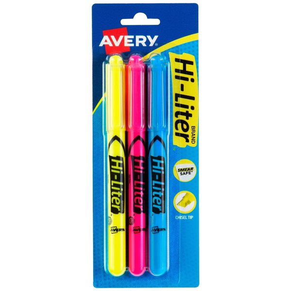 Hi-Liter Pen-Style Highlighters, Sm, PK3