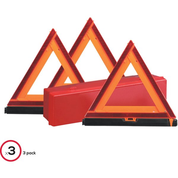 Emerg. Warning Triangles, 3 pcs., Red Box