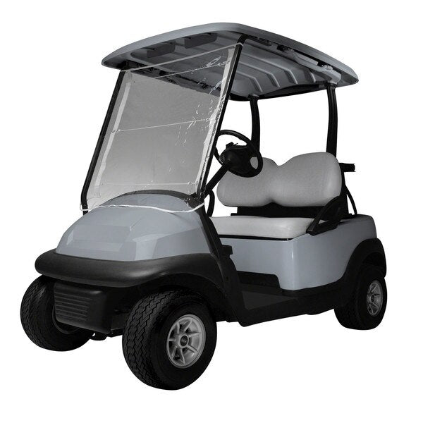 Portable Golf Cart Windshield, White/Clear