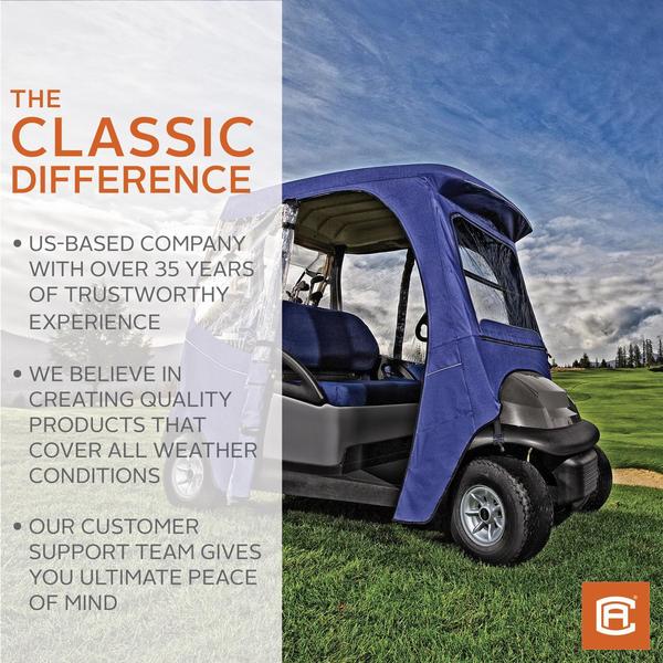Portable Golf Cart Windshield, White/Clear