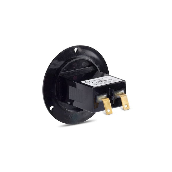 Hour Meter, Round, Electromechanical, Non Resettable, Hours/Tenths, 120 to 240V AC, 6 Digits, Black