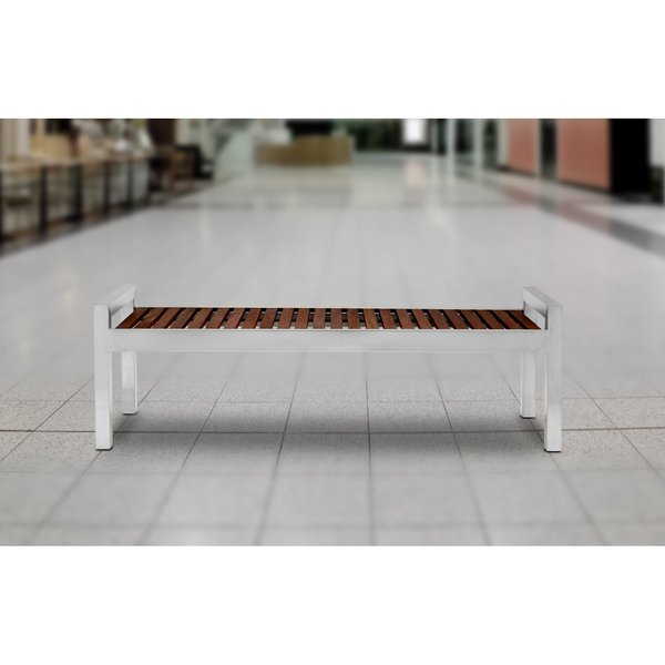 Skyline Esprsso Wood Bench SS Legs, 5 ft.