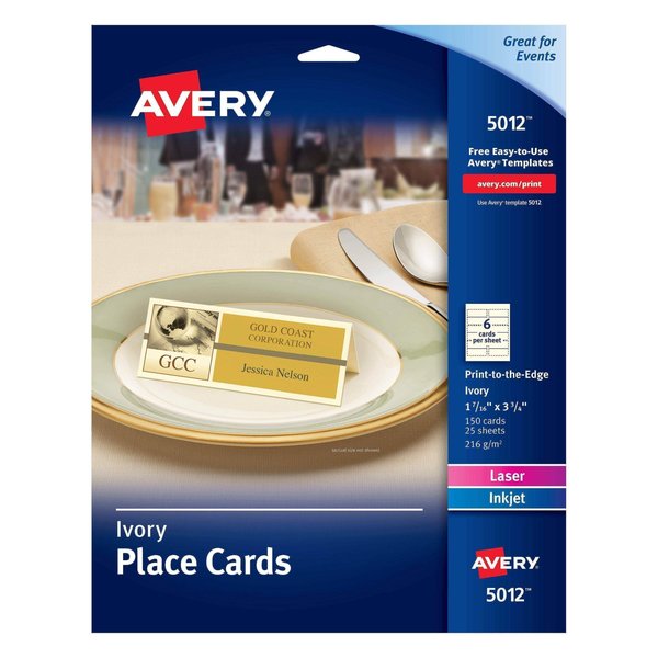 Ivory Place Cards, Two-Sided Prin, PK150