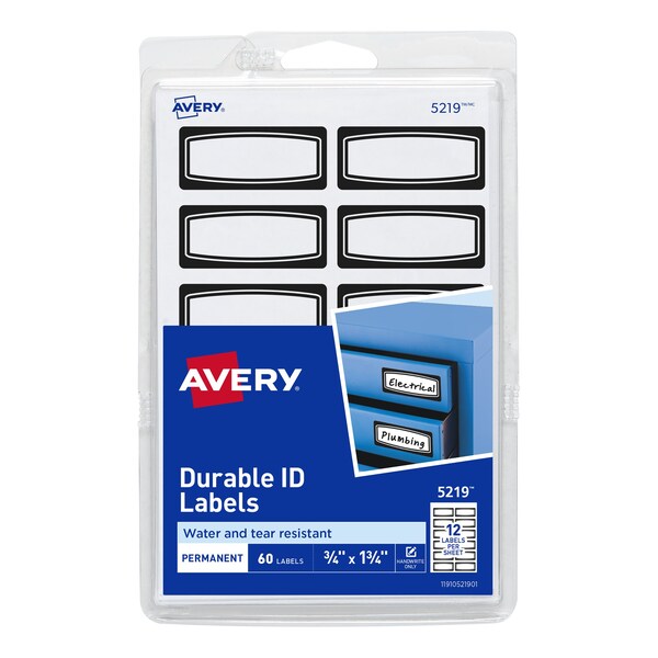 Durable ID Labels, Permanent Adhes, PK60