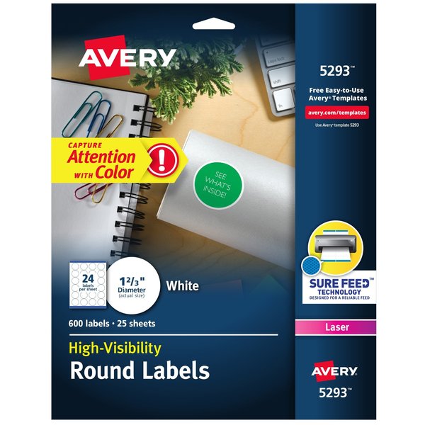High Visibility Round Labels with, PK600
