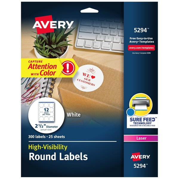 High Visibility Round Labels with, PK300