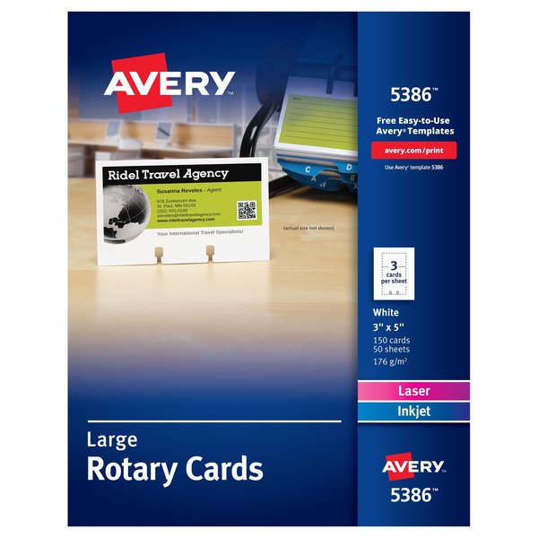 Large Rotary Cards, Uncoated, Two, PK150