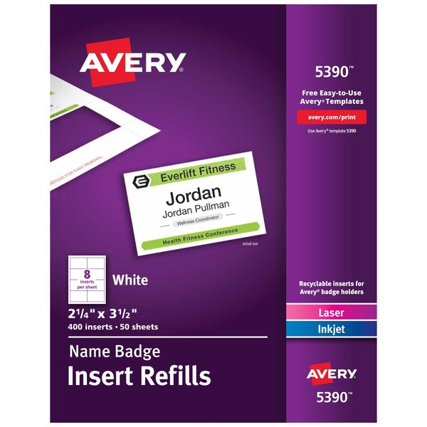 Name Badge Insert Refills, 2-1/4