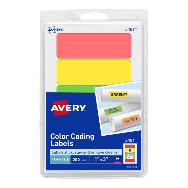 Removable Print or Write Color Co, PK200