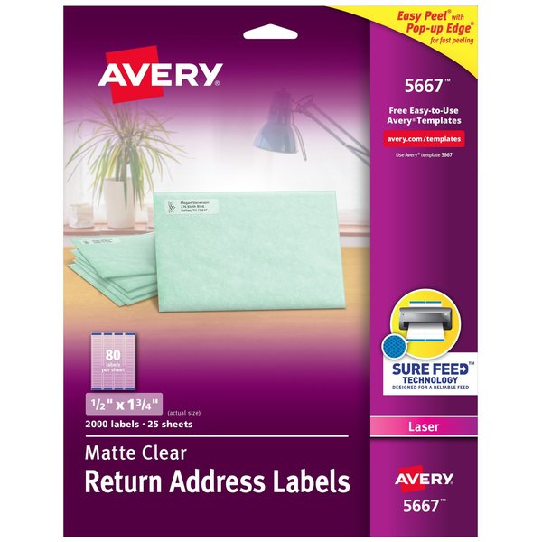 Matte Clear Return Address Label, PK2000