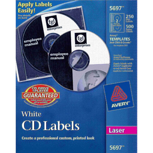 CD Labels, White Matte