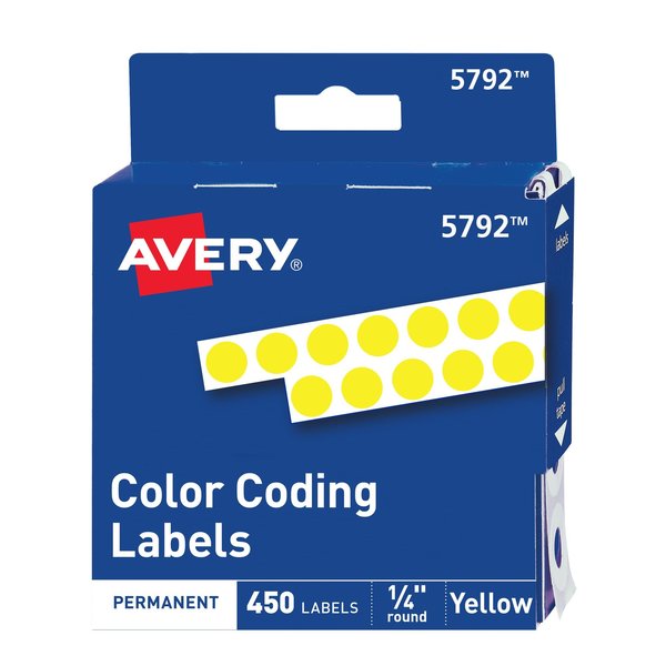 Permanent Self-Adhesive Round Col, PK450