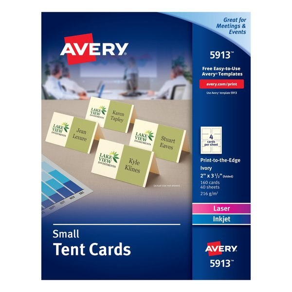 Small Tent Cards, Uncoated, Ivory, PK160