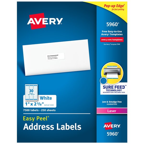 Easy Peel Address Labels, Sure F, PK7500