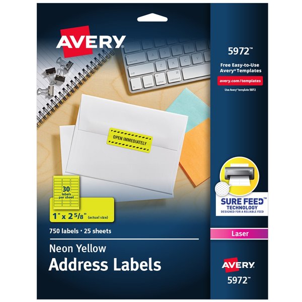 Neon Address Labels with Sure Fee, PK750