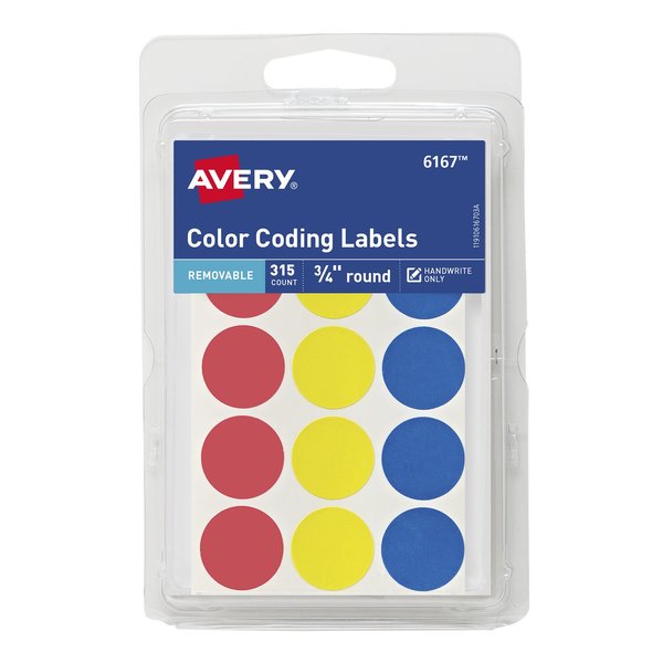 Removable Color-Coding Labels, Re, PK315