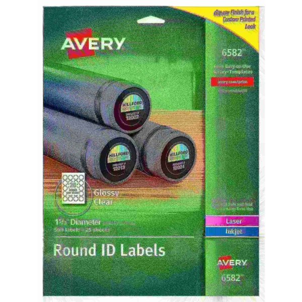 Glossy Clear Round Labels, Sure F, PK500