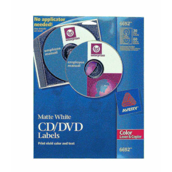 CD/DVD Label, Permanent Adhesive, Print