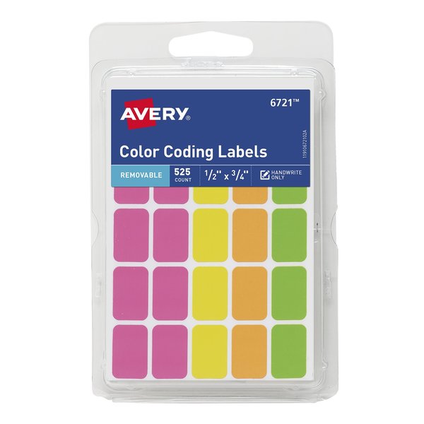 Removable Color Coding Labels, Re, PK525