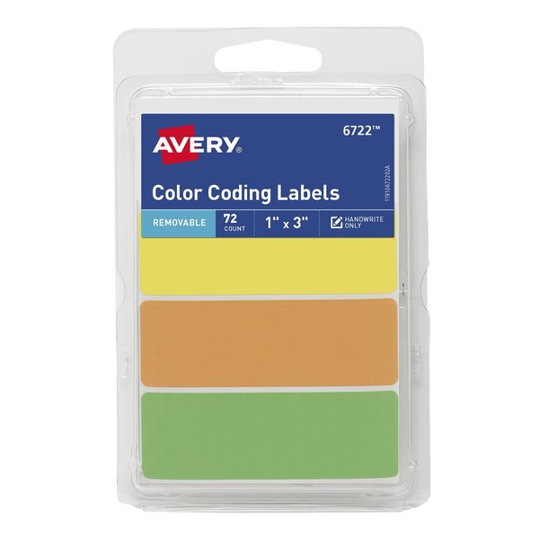 Rectangular Color Coding Labels, 1, PK72