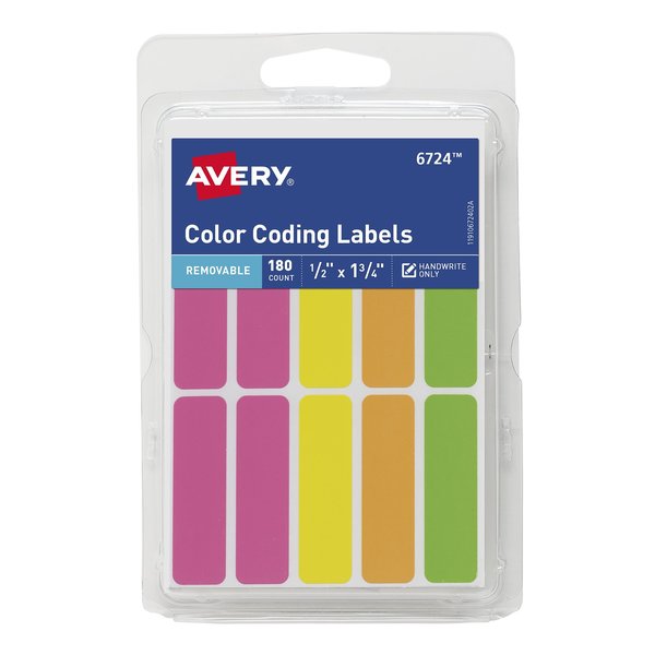 Removable Color-Coding Labels, Re, PK180