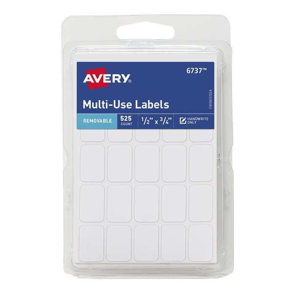 Removable Labels, Rectangular, PK525