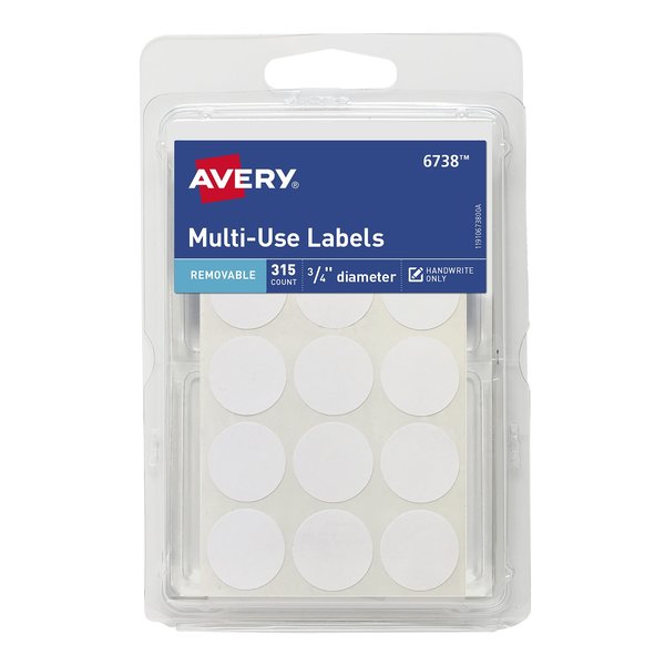 Multi-Use Round Removable Labels, PK315