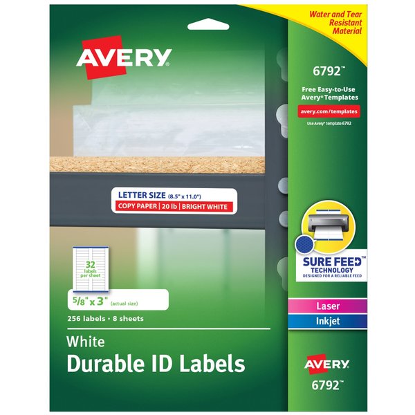 Durable Easy Peel ID Labels, Sure, PK256