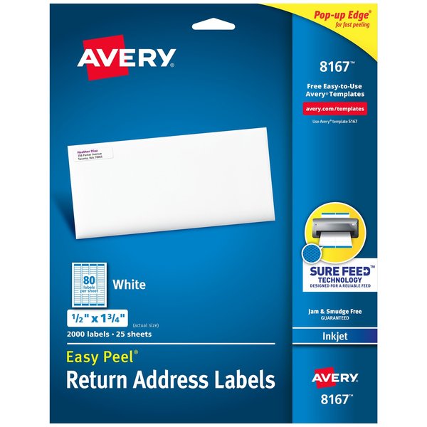 Easy Peel Return Address Labels, PK2000