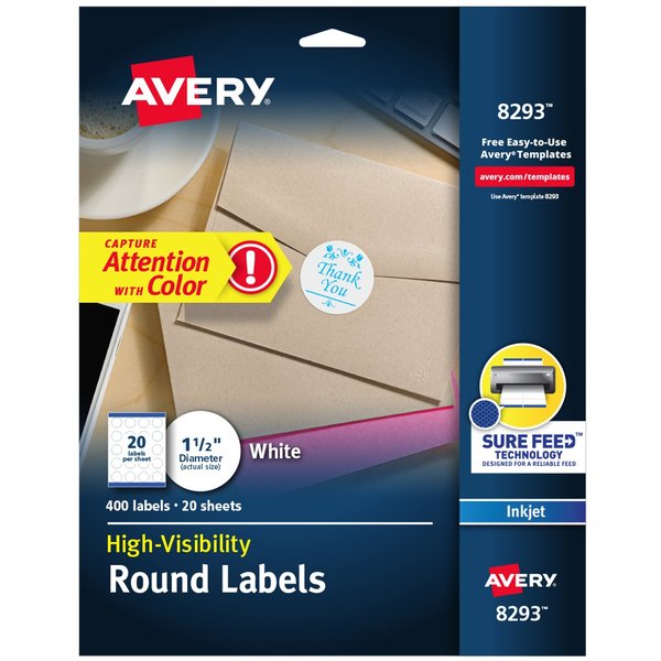 High Visibility Round Labels with, PK400