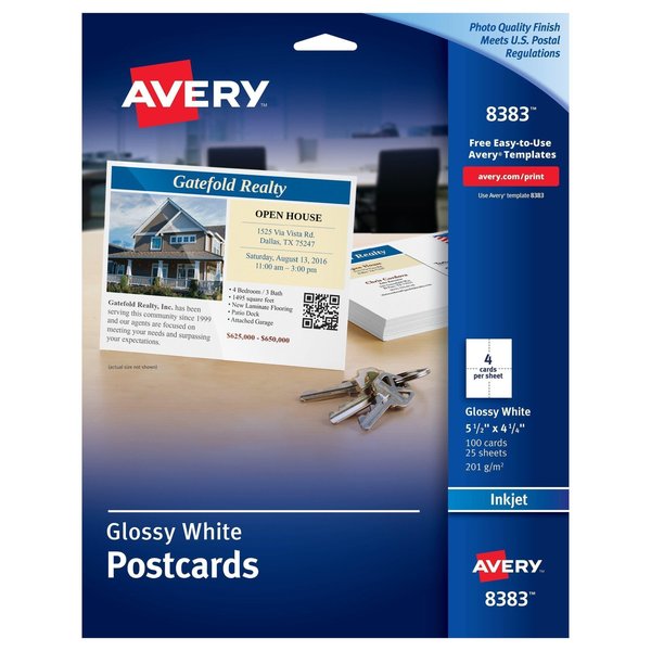 Postcards, Glossy, Two-Sided Prin, PK100