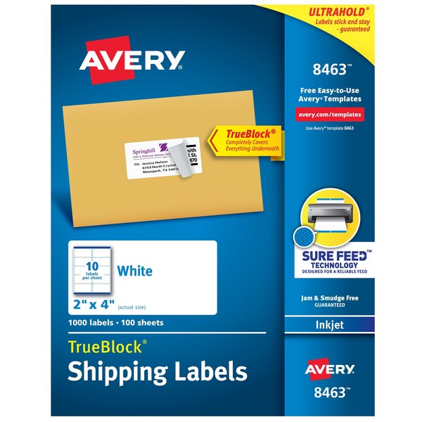 TrueBlock Shipping Labels, Sure, PK1000