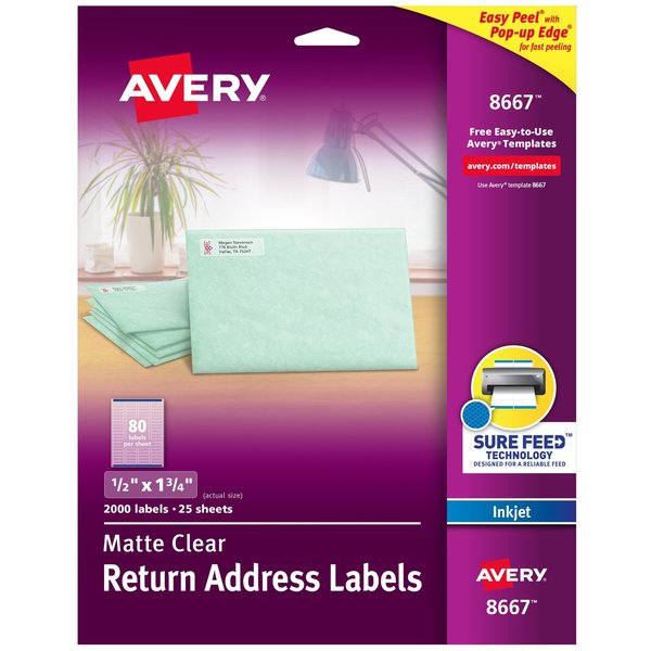 Matte Clear Return Address Label, PK2000