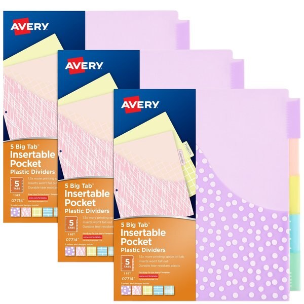 Big Tab Insertable Pocket Dividers, PK3
