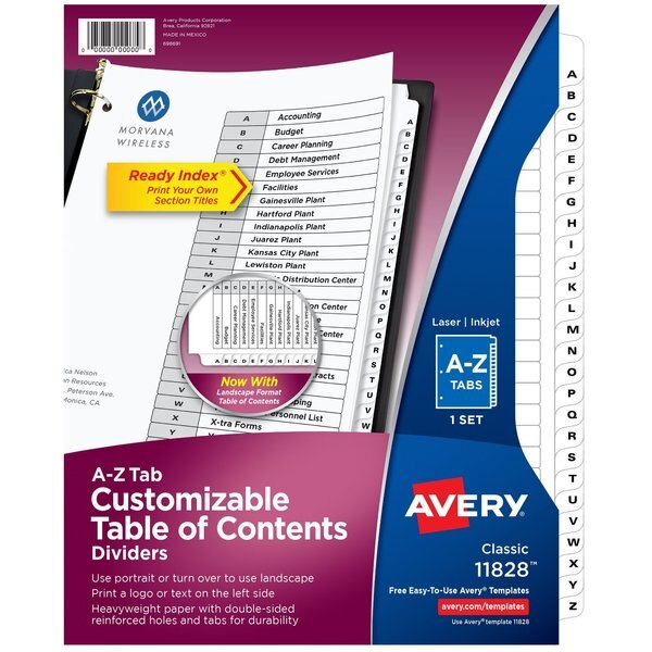 Ready Index A-Z Tab Binder Dividers