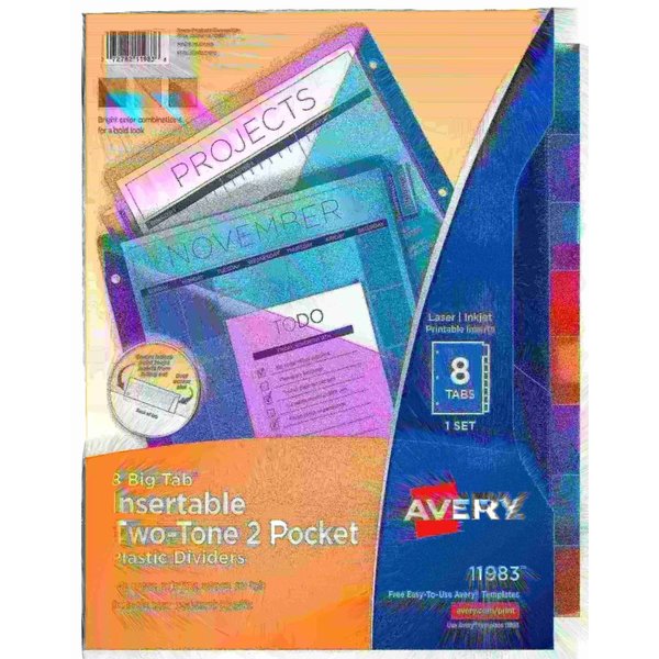 Big Tab Insertable Plastic Dividers, Two