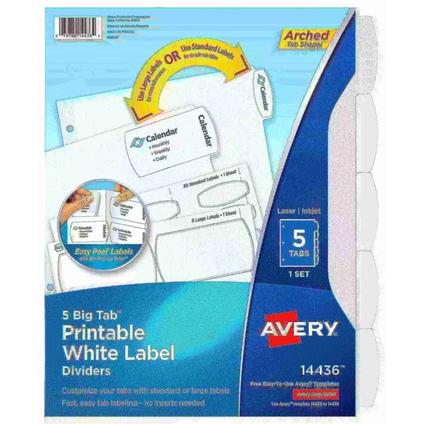 Big Tab Printable Label Dividers, Easy P