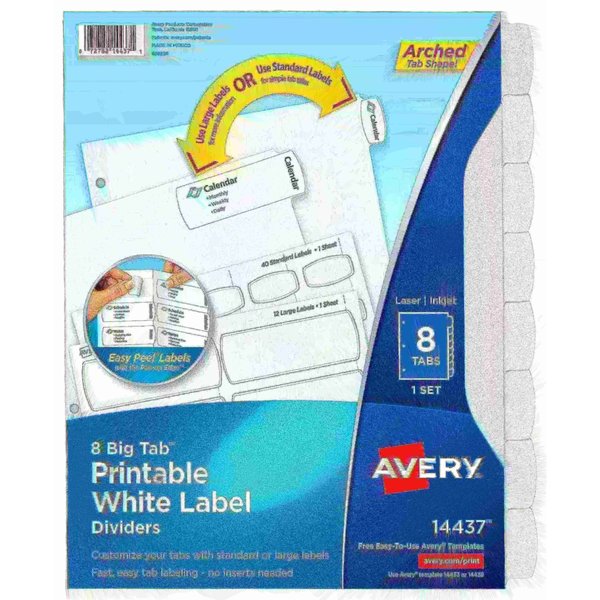 Big Tab Printable Label Dividers, Easy