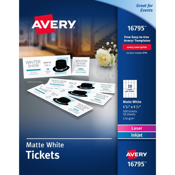 Blank Printable Tickets, Tear-Awa, PK500