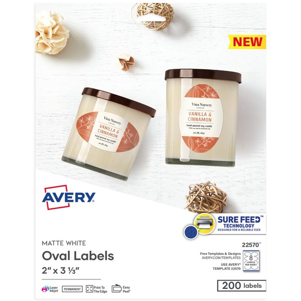 Printable Blank Oval Labels, 2
