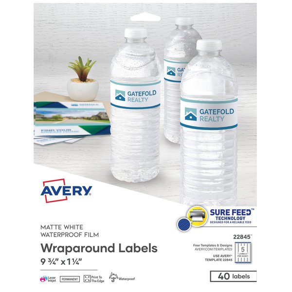 Printable Blank Wraparound Rectang, PK40