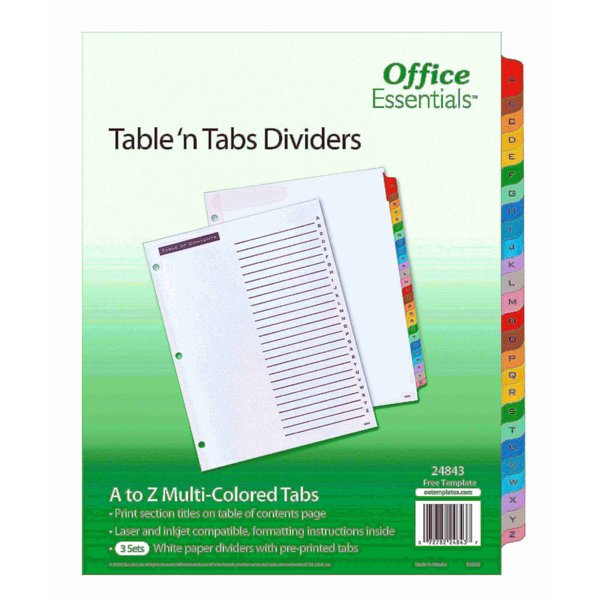 Table n Tabs Dividers, A-Z Multico, PK3