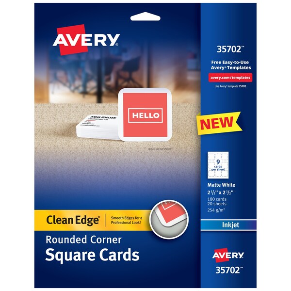 Square Cards with Rounded Edges, PK180