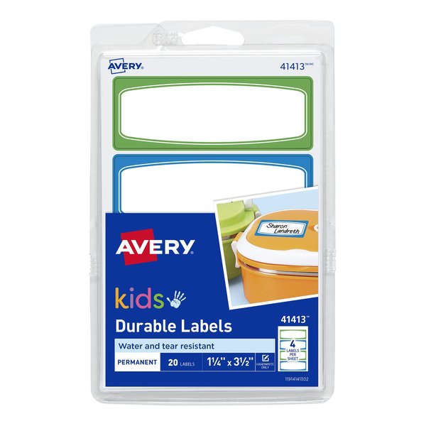 Durable Labels for Kids Gear, Per, PK20