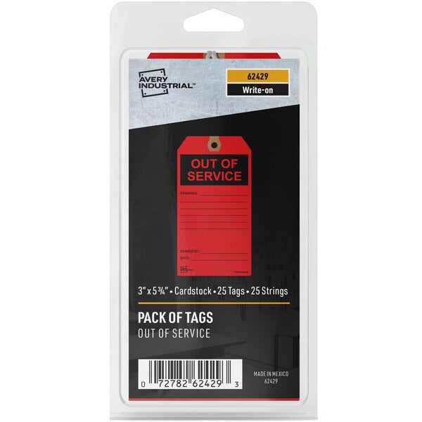 Red Service Tags, PK25
