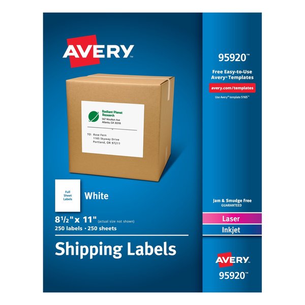 Shipping Address Labels, Laser and, PK250